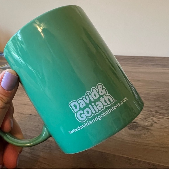 David and Goliath Hipsterpotamus Mug ~ 12 ounce ceramic ~ Green Hippo - Picture 7 of 8